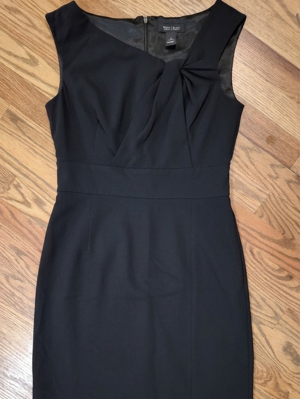 White House Black Market Black Sleeveless Pleated Sheath Dress